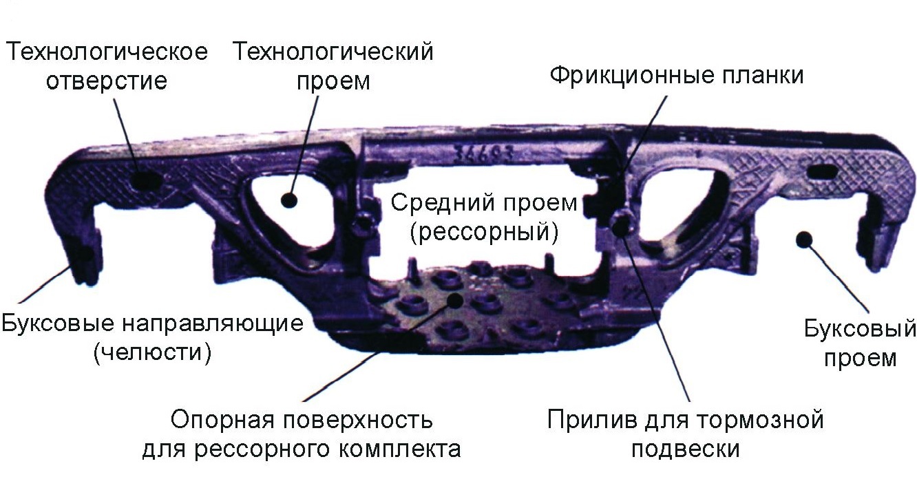 Чертеж боковой рамы тележки 18 100