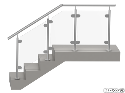 Перила с закаленным стеклом различной тощины