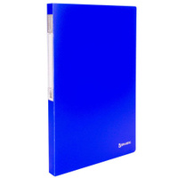 Папка с металлическим скоросшивателем и внутренним карманом BRAUBERG Neon 16 мм синяя до 100 листов 07 мм 227467