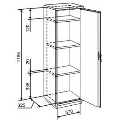 Чертеж металлического шкафчика