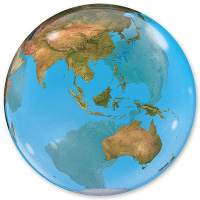 Гелиевый воздушный шар фольгированный "Планета Земля" 56 см