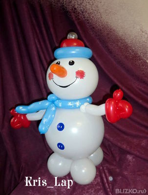 СНЕГОВИК ИЗ ВОЗДУШНЫХ ШАРОВ СВОИМИ РУКАМИ balloon snowman
