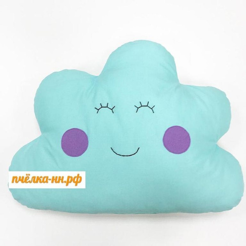 Бортик Большое облако мятное с фиолетовыми щеками LoveBabyToys