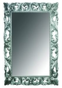 Зеркало прямоугольное, серебро, 97х70 (Массив дерева)