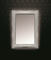 Зеркало прямоугольное с подсветкой, серебро, 80*120
