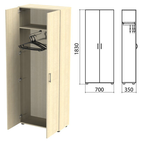 Шкаф для одежды Канц 700х350х1830 мм цвет дуб молочный Комплект