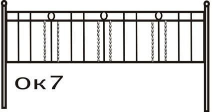 Оградка № 7 металлическая кованая