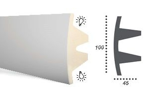 KF 502 (2,44м) Карниз для скрытой подсветки (гибкий)