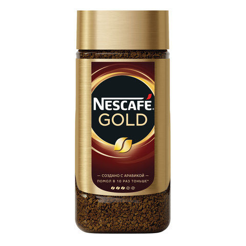 Кофе молотый в растворимом NESCAFE Gold 190 г стеклянная банка сублимированный 12135508