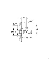 Вентиль для подключения EGAPLUS угловой 1/2"-цанга 3/8 41263000 Grohe