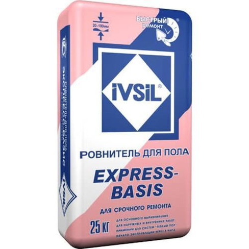 Ровнитель для пола быстротвердеющий IVSIL EXPRESS BASIS 25 кг