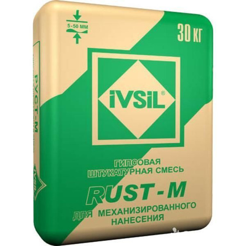 Смесь штукатурная гипсовая IVSIL RUST-M 30 кг