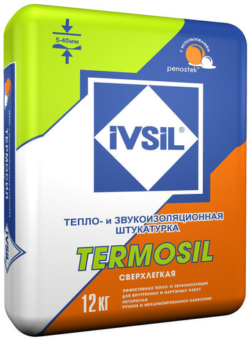 Смесь штукатурная цементная IVSIL TERMOSIL 12 кг