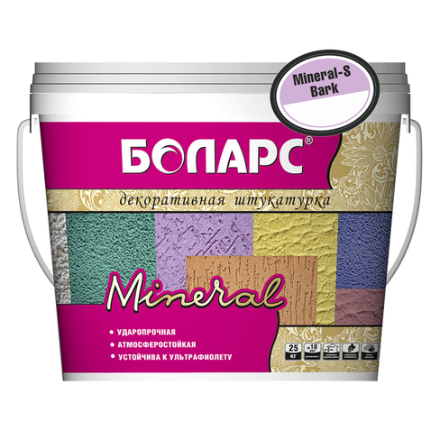 Штукатурка силиконовая БОЛАРС Mineral - S BARK - S 25 кг