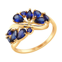 Кольцо из золота с синими корундами SOKOLOV, арт. 714843