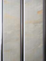 Панель потолочная ПВХ 2-х секционная, серебро, белый мрамор