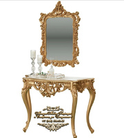 Консоль с зеркалом ЗК-01 золото Мэри мебель