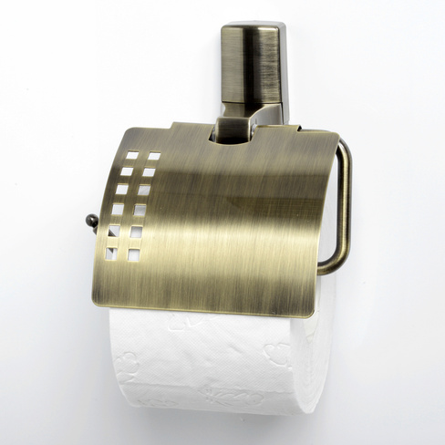 Держатель туалетной бумаги с крышкой WasserKRAFT Exter (K-5225) бронза
