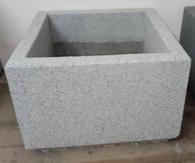 Вазон "Грант" бетонный, уличный 600х600х400 покрытие жидкий гранит