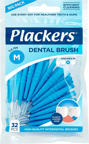 Межзубные ёршики Plackers Dental Brush M 0,6 мм Plackers Scandinavia AB