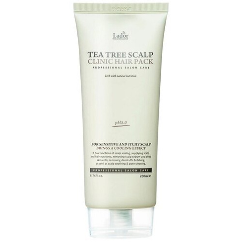 La'dor Маска Tea Tree Scalp Clinic Hair Pack с экстрактом чайного дерева для очищения кожи головы, 200 мл, туба