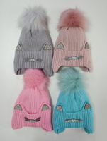 Зимняя шапка с ушками для девочек