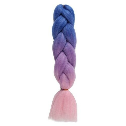 ZUMBA Канекалон трёхцветный, гофрированный, 60 см, 100 гр, цвет синий/фиолетовый/светло-розовый(#CY22) Queen Fair