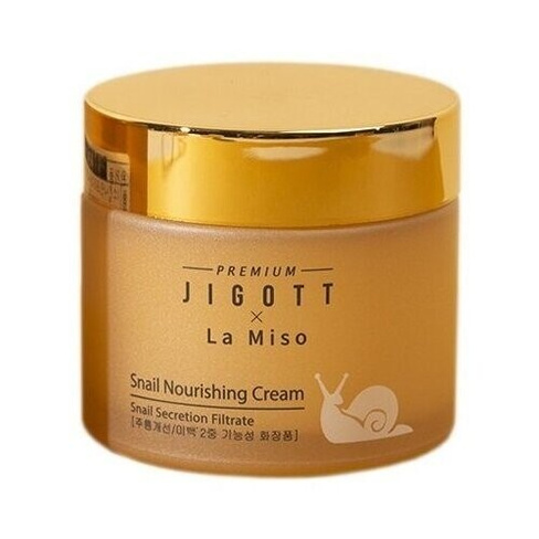 Premium Jigott & La Miso Snail Nourishing Cream Питательный крем для лица с муцином улитки, 70 мл