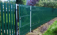 Забор из металлического штакетника высотой 1.9 - 2 м "Зеленый"