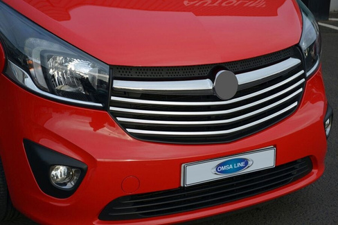 Накладки на решётку радиатора Omsa 4 шт, сталь Opel Vivaro 2015-2019