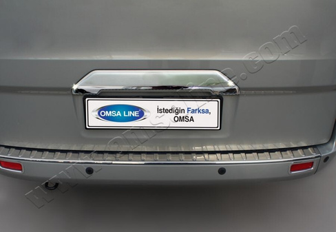 Накладка на планку над номером Omsa сталь без камеры Ford Custom 2013+