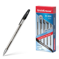 Ручка гелевая Erich Krause R-301 Classic Gel Stick черная 0,5 мм рифленый держатель арт.53347