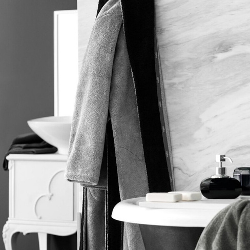 Банный халат Лорди цвет: серый, черный (L-XL)