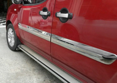 Молдинг дверной широкий Omsa 4 шт, сталь Fiat Doblo 2001-2015