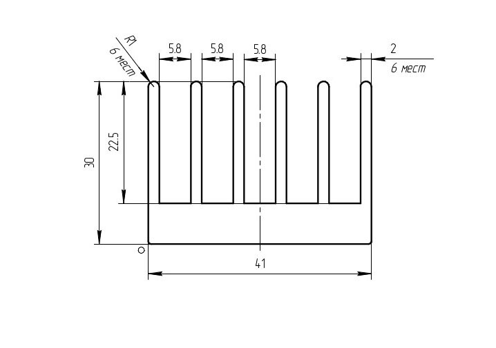 Радиатор алюминиевый чертеж
