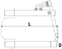 Нижнее изогнутое плечо TECNA 4771 L=820мм (тип D) для клещей TECNA 3327, 3328