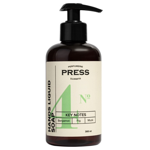 Жидкое мыло для рук №4 увлажняющее с алоэ авокадо пантенолом парфюмированное, 300 мл, Press Press Gurwitz
