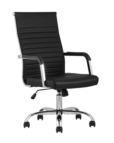 Кресло офисное TopChairs Unit черное Компьютерное кресло TopChairs Unit офисное черное в обивке из экокожи, механизм кач