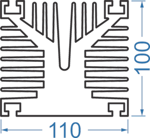 Радиаторный алюминиевый профиль 110х100 мм