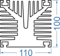 Радиаторный алюминиевый профиль 110х100 мм
