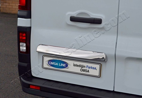 Накладка на планку над номером Omsa 2 двери сталь Opel Vivaro 2015-2019