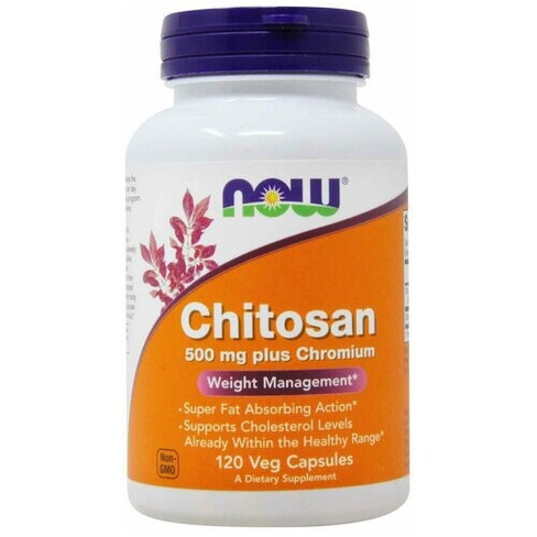 Chitosan with Chromium NOW Foods, Хитозан 500 мг + Хром - 120 капсул