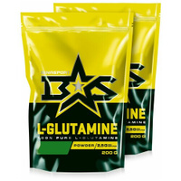 (2 УП х 200ГР) Л-Глутамин порошок Binasport "L-GLUTAMINE" (Глютамин) 400 г с натуральным вкусом BINASPORT
