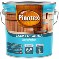 PINOTEX Lacker Sauna 20 термостойкий водорастворимый лак для бань и саун полуматовый (2,7л)
