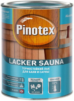 PINOTEX Lacker Sauna 20 термостойкий водорастворимый лак для бань и саун полуматовый (1л)