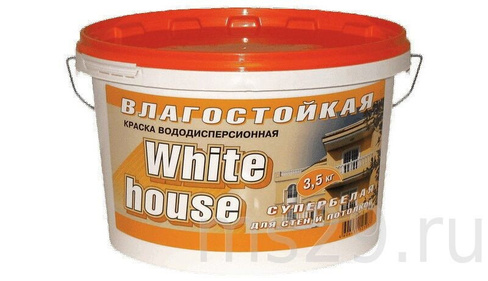 Краска воднодисперсионная моющаяся "White House" 1,5кг WHITE HOUSE