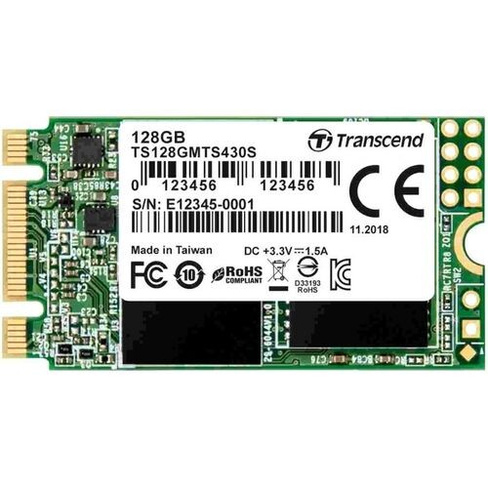 SSD накопитель Transcend 430S TS128GMTS430S 128ГБ, M.2 2242, SATA III, M.2