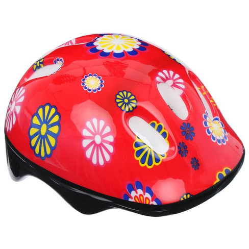 Шлем защитный детский onlytop ot-sh6, обхват 52-54 см, цвет красный ONLYTOP