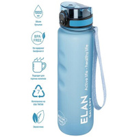 Бутылка для воды спортивная 1000 мл 7,8х7,8х28,5 см Elan Gallery Style Matte, с углублениями для пальцев, голубая пастел