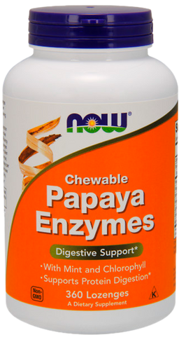 Энзимы папайи, 360 жевательных таблеток, NOW